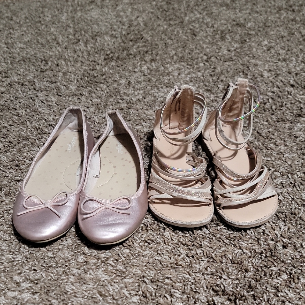 Cat & Jack Size 12 & 13 Gladiator Sandals & Ballerina Flats Shoes Bundle